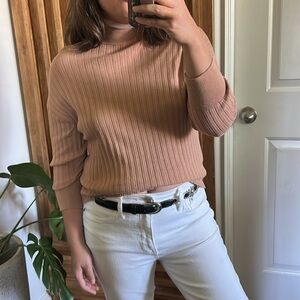 ADEAM Made in Japan Turtleneck Ribbed Lightweight Sweater. XS